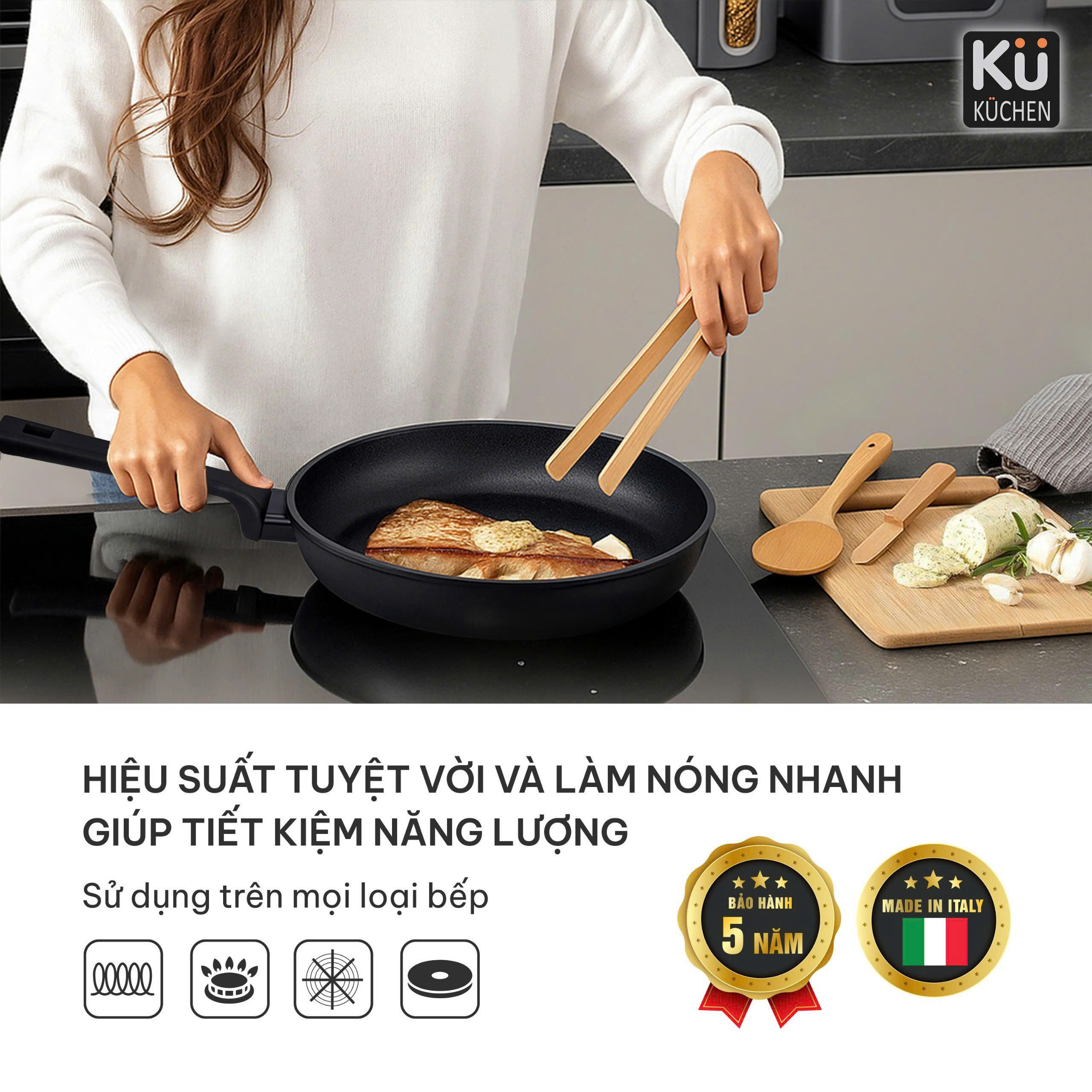 Bộ nồi chảo phủ kim cương DIAMANTE - Ảnh 14