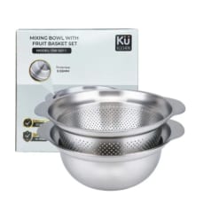 Set rổ - chậu 2 món 23cm inox 304 mã SW-021-1