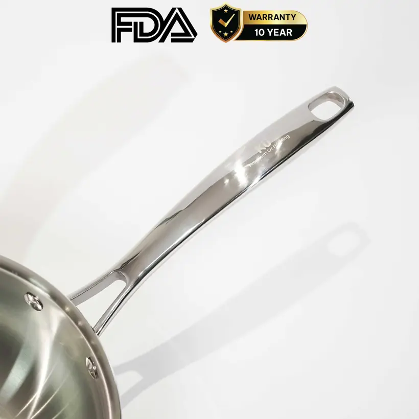 Chảo inox 316 24cm lòng sâu cao cấp KUCHEN KU W241316 - Ảnh 2