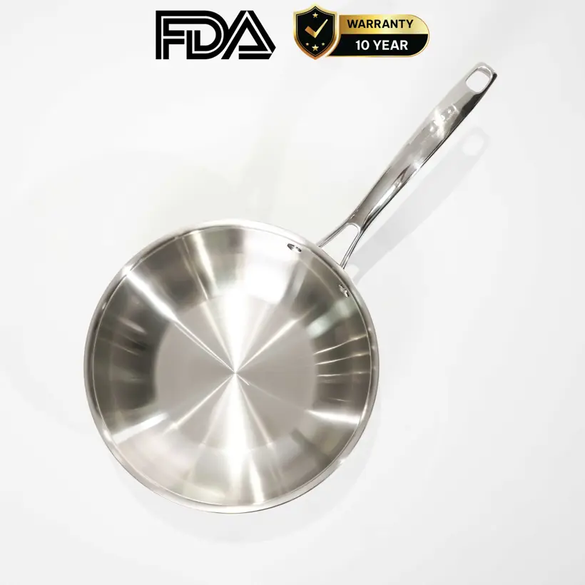 Chảo inox 316 24cm lòng sâu cao cấp KUCHEN KU W241316 - Ảnh 3