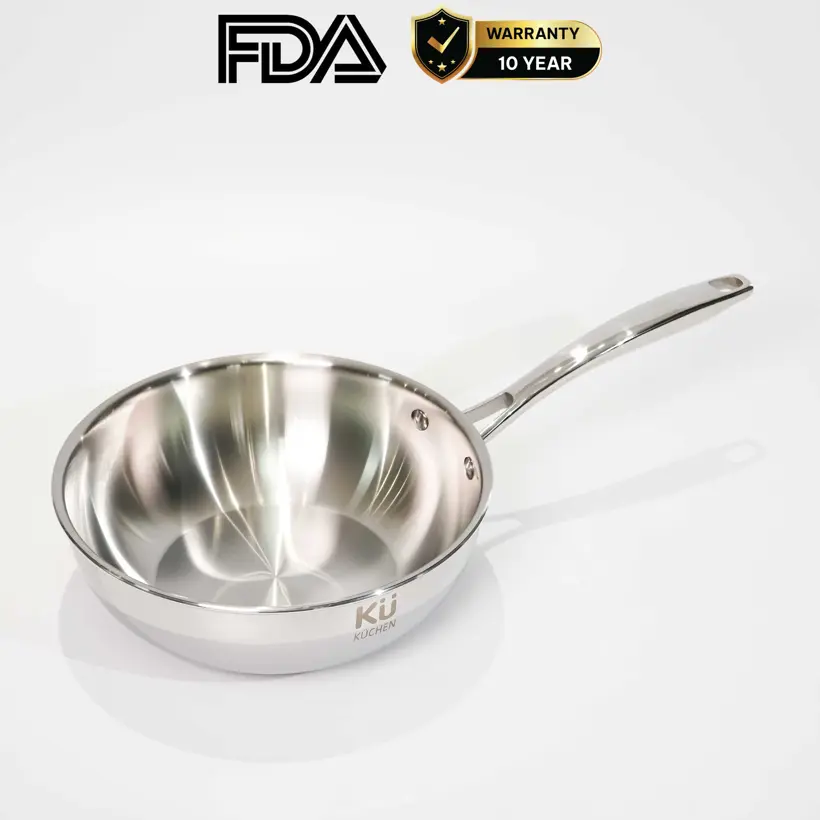 Chảo inox 316 24cm lòng sâu cao cấp KUCHEN KU W241316