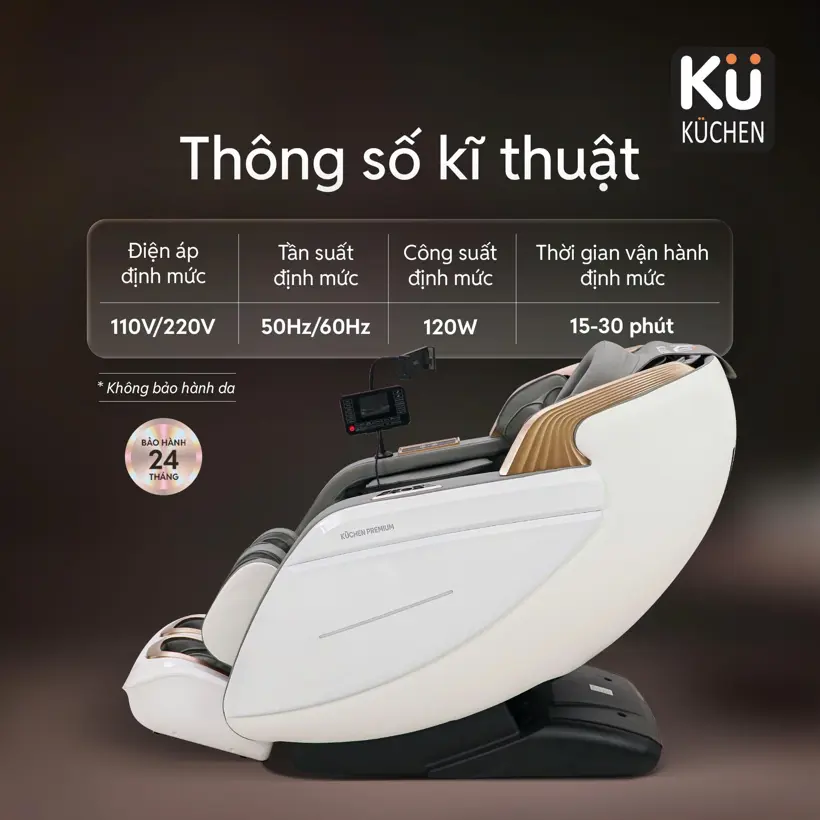 Ghế massage KUCHEN - Model: LEK-988J - Màu trắng - Ảnh 5