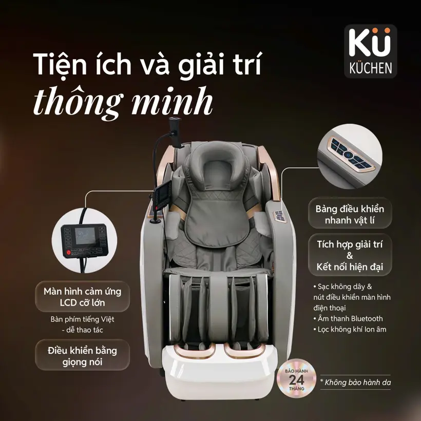 Ghế massage KUCHEN - Model: LEK-988J - Màu trắng - Ảnh 3