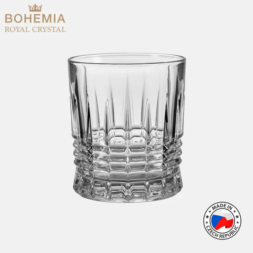 Cốc uống nước thấp ly Whisky pha lê Bohemia Royal Crystal Set 6 ly - Model : Pina - Ảnh 7