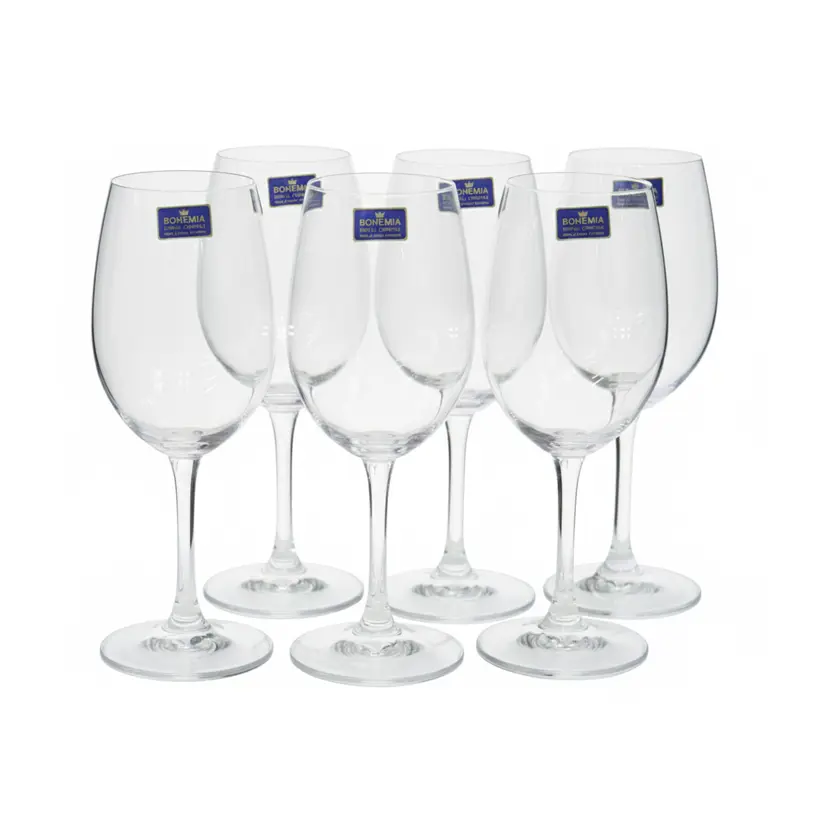 Ly rượu vang pha lê 350 ml Bohemia Royal Crystal set 6 ly - Model: Cristallin 350ml