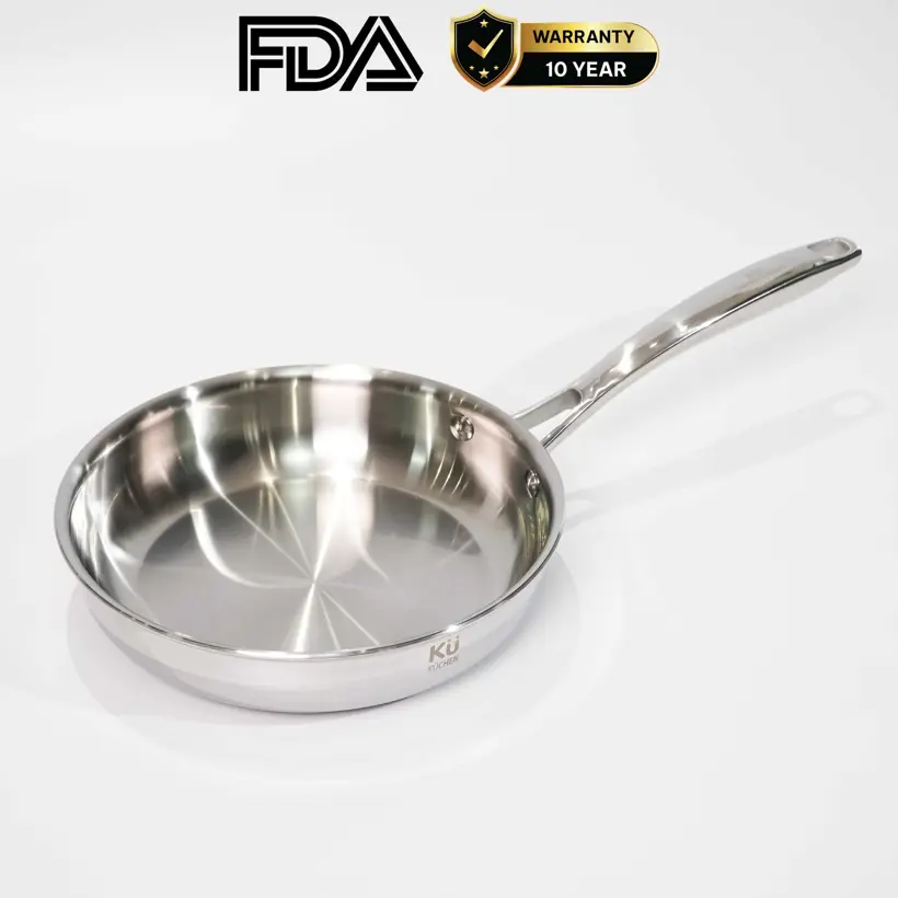 Chảo rán inox 316 22cm cao cấp KUCHEN KU FP221316