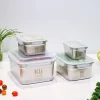 Hộp đựng thực phẩm inox KU KUSS1527, Đạt FDA, gồm 4 hộp