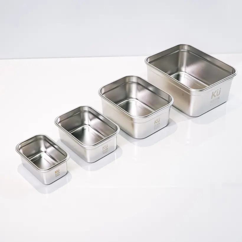 Hộp đựng thực phẩm inox KU KUSS1527, Đạt FDA, gồm 4 hộp - Ảnh 7